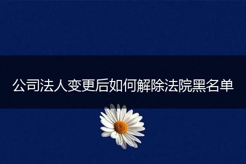 公司法人变更后如何解除法院黑名单