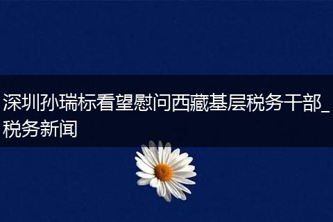 深圳孙瑞标看望慰问西藏基层税务干部_税务新闻