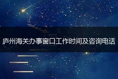 庐州海关办事窗口工作时间及咨询电话