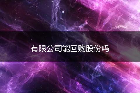 有限公司能回购股份吗