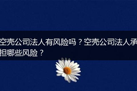 空壳公司法人有风险吗？空壳公司法人承担哪些风险？