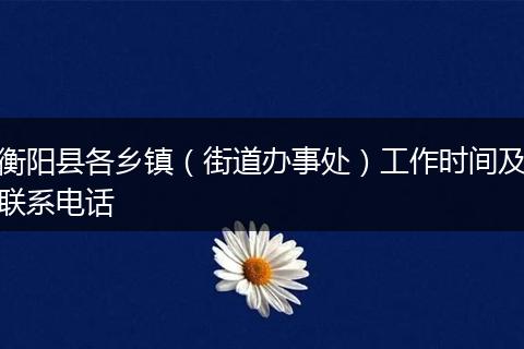 衡阳县各乡镇（街道办事处）工作时间及联系电话
