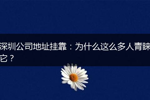 深圳公司地址挂靠:为什么这么多人青睐它?