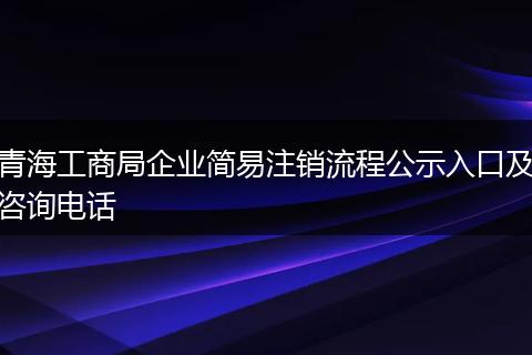 青海工商局企业简易注销流程公示入口及咨询电话