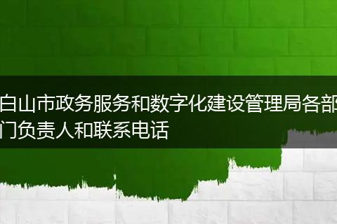 白山市政务服务和数字化建设管理局各部门负责人和联系电话