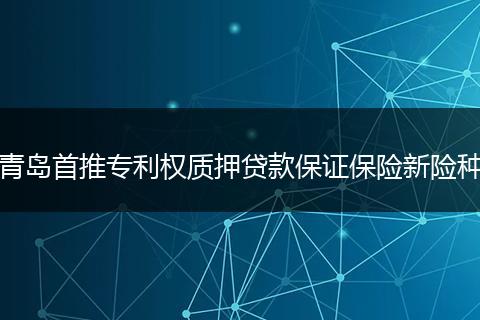青岛首推专利权质押贷款保证保险新险种