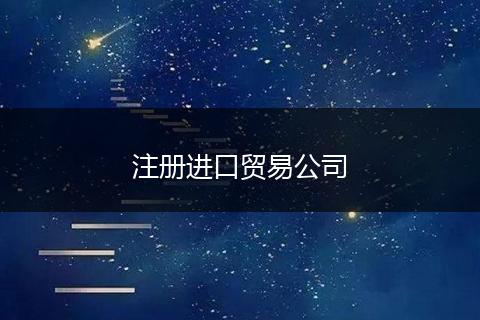 注册进口贸易公司