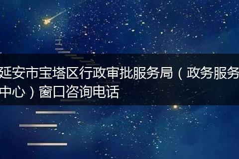 延安市宝塔区行政审批服务局（政务服务中心）窗口咨询电话