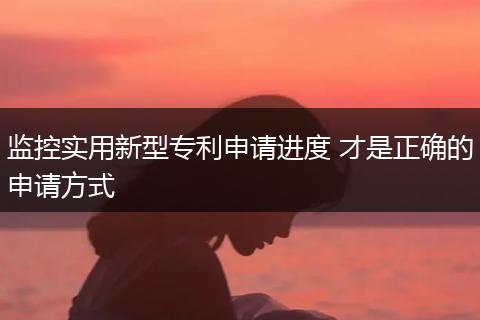 监控实用新型专利申请进度 才是正确的申请方式