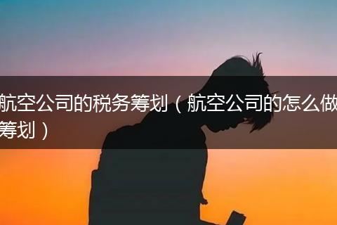 航空公司的税务筹划（航空公司的怎么做筹划）