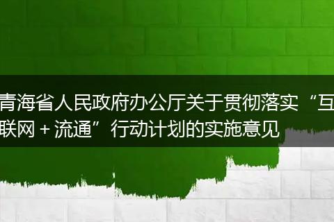 青海省人民政府办公厅关于贯彻落实“互联网＋流通”行动计划的实施意见