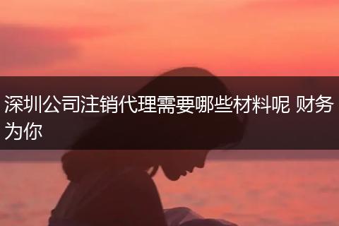 深圳公司注销代理需要哪些材料呢 财务为你