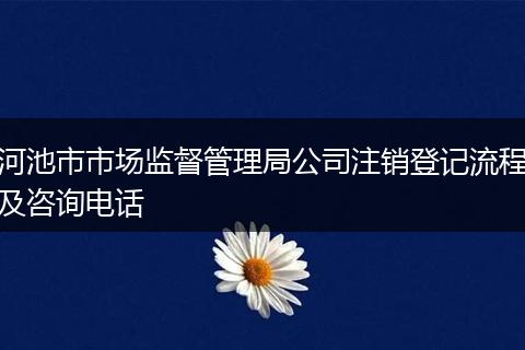 河池市市场监督管理局公司注销登记流程及咨询电话