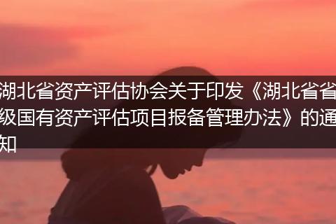 湖北省资产评估协会关于印发《湖北省省级国有资产评估项目报备管理办法》的通知