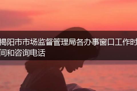揭阳市市场监督管理局各办事窗口工作时间和咨询电话
