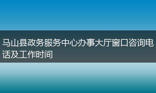 马山县政务服务中心办事大厅窗口咨询电话及工作时间