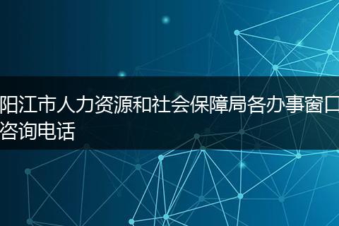 阳江市人力资源和社会保障局各办事窗口咨询电话