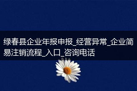 绿春县企业年报申报_经营异常_企业简易注销流程_入口_咨询电话