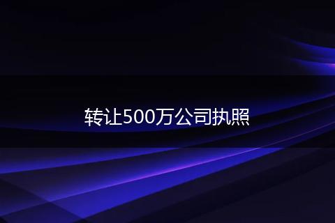 转让500万公司执照