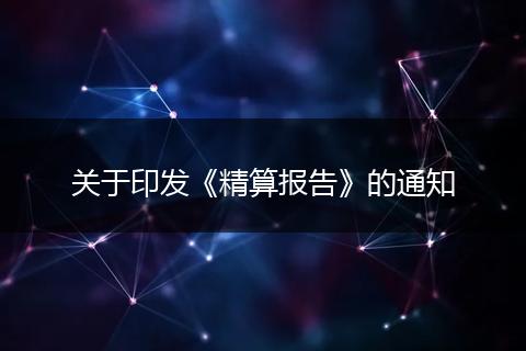 关于印发《精算报告》的通知