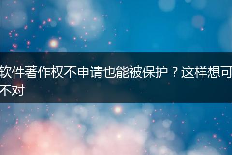 软件著作权不申请也能被保护？这样想可不对
