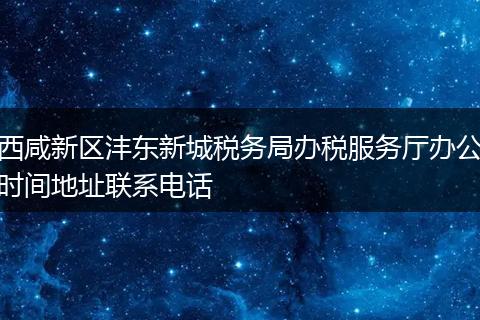 西咸新区沣东新城税务局办税服务厅办公时间地址联系电话