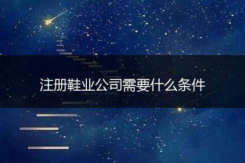 注册鞋业公司需要什么条件