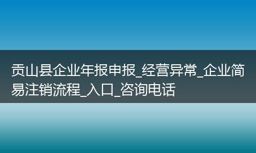 贡山县企业年报申报_经营异常_企业简易注销流程_入口_咨询电话