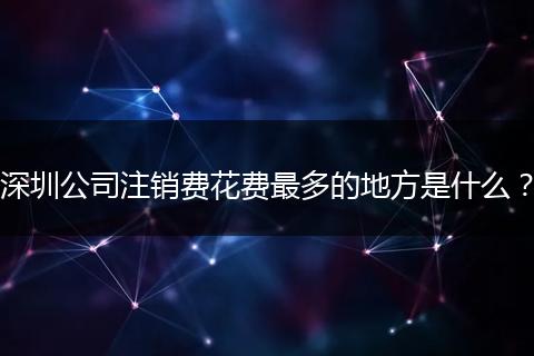 深圳公司注销费花费最多的地方是什么？