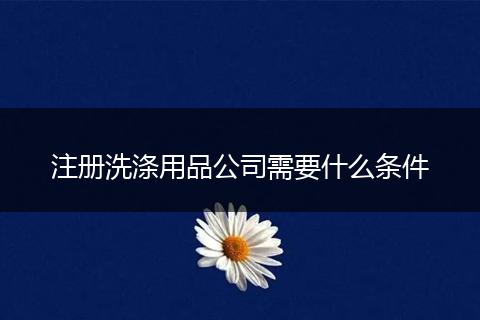 注册洗涤用品公司需要什么条件