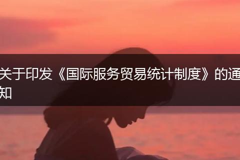 关于印发《国际服务贸易统计制度》的通知