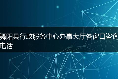 舞阳县行政服务中心办事大厅各窗口咨询电话