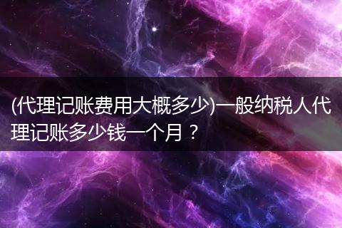 (代理记账费用大概多少)一般纳税人代理记账多少钱一个月？