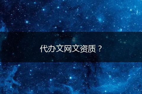 代办文网文资质？