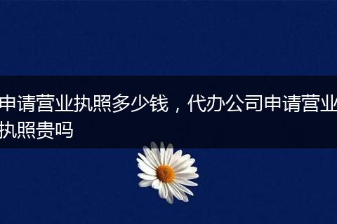 申请营业执照多少钱,代办公司申请营业执照贵吗