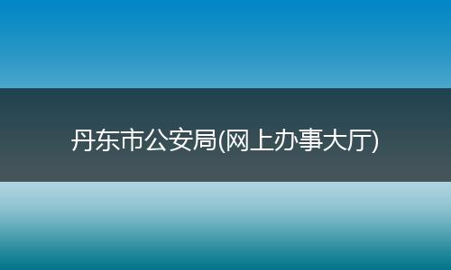丹东市公安局(网上办事大厅)