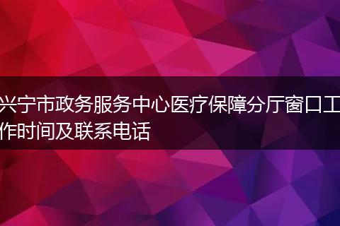 兴宁市政务服务中心医疗保障分厅窗口工作时间及联系电话