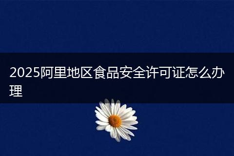 2025阿里地区食品安全许可证怎么办理