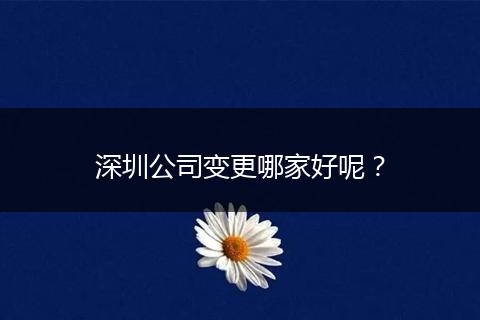 深圳公司变更哪家好呢？