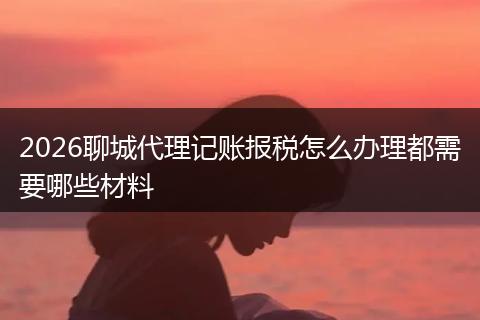 2026聊城代理记账报税怎么办理都需要哪些材料