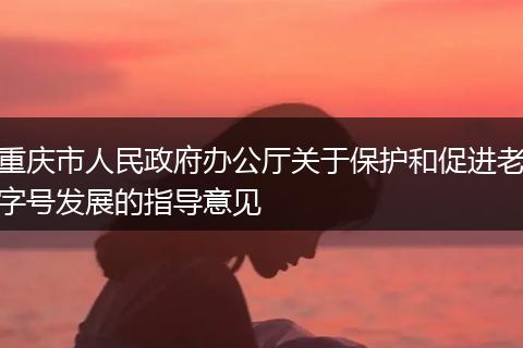 重庆市人民政府办公厅关于保护和促进老字号发展的指导意见