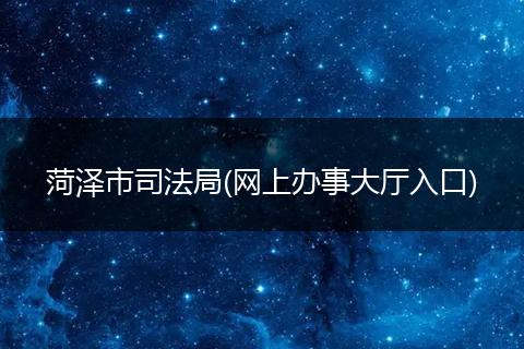 菏泽市司法局(网上办事大厅入口)
