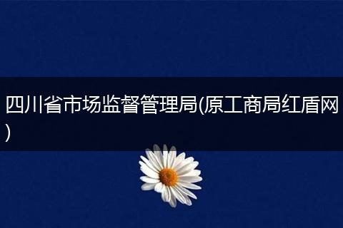 四川省市场监督管理局(原工商局红盾网)