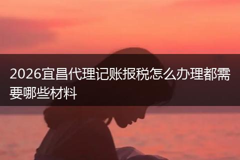 2026宜昌代理记账报税怎么办理都需要哪些材料