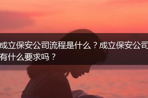 成立保安公司流程是什么？成立保安公司有什么要求吗？
