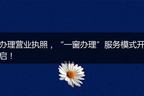 办理营业执照，“一窗办理”服务模式开启！