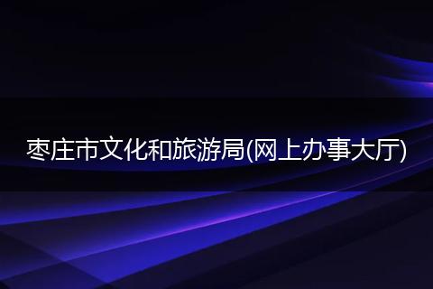 枣庄市文化和旅游局(网上办事大厅)