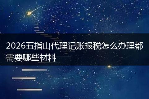 2026五指山代理记账报税怎么办理都需要哪些材料