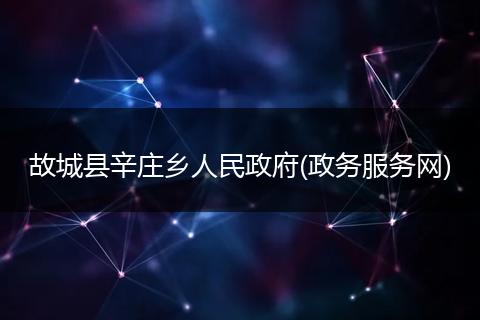 故城县辛庄乡人民政府(政务服务网)