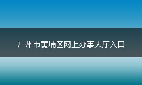 广州市黄埔区网上办事大厅入口